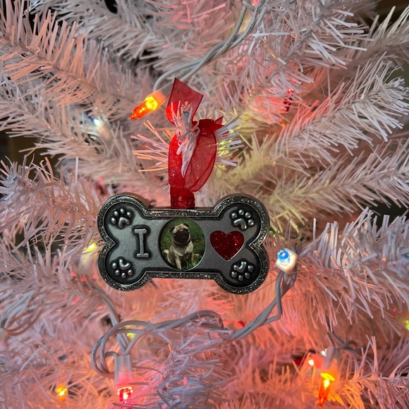Pug Christmas Bone Ornament - Picture 1 of 7